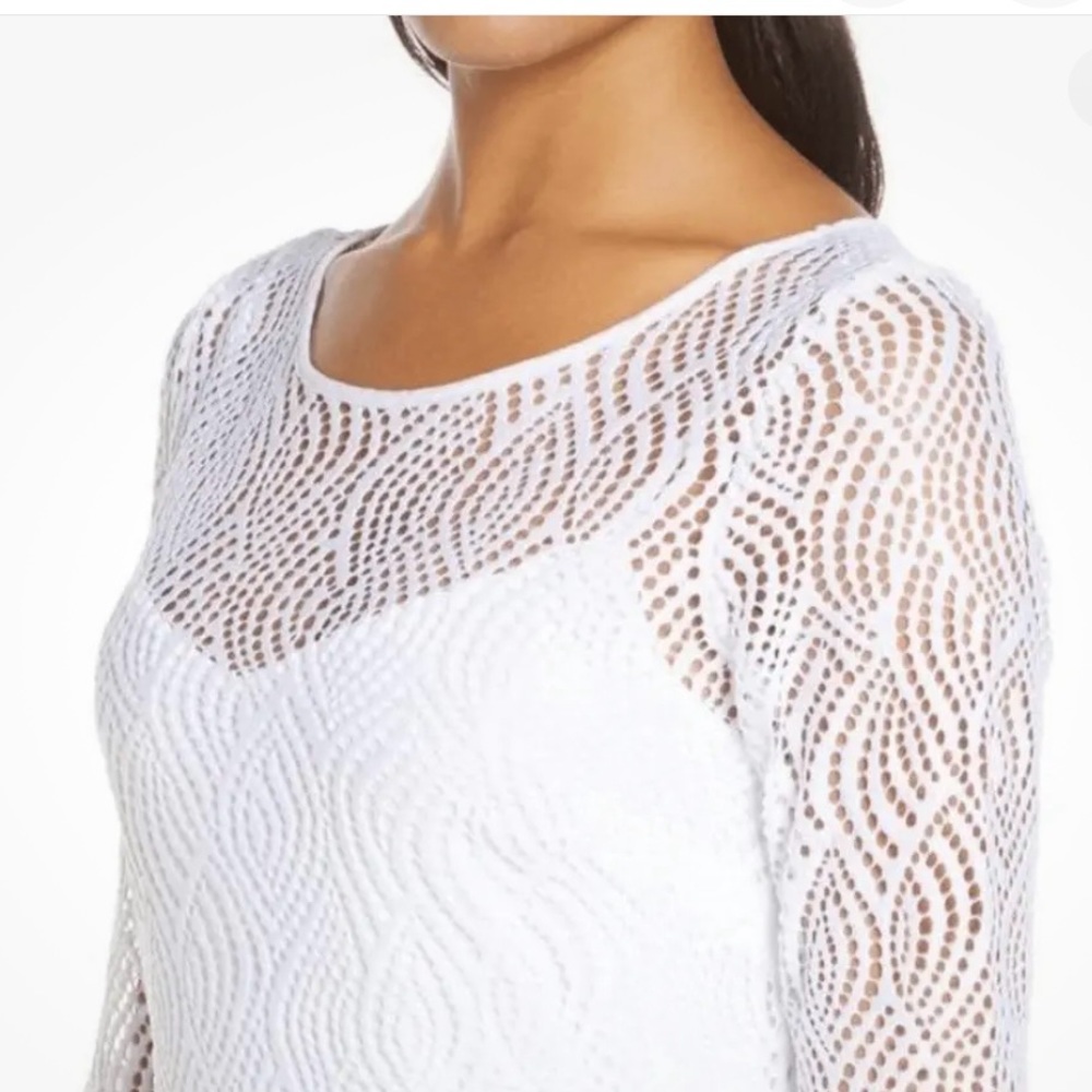 Lilly Pulitzer Fontaine Flowing leaf white lace dress. NWT. Size L